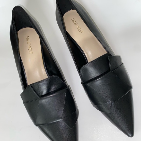 Nine West Black Pointed Toe Leather Heels - Picture 3 of 11